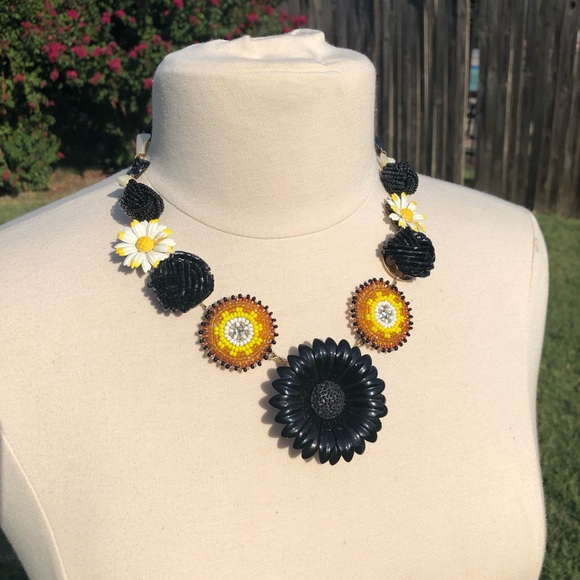 Hand Crafted Jewelry - “Sunflower” 🌻🌻 Hand crafted necklace from repurposed vintage jewelry pieces